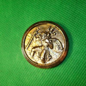 PLACA SAN CRISTOBAL DE 4CM DIAMETRO, COLOR ORO