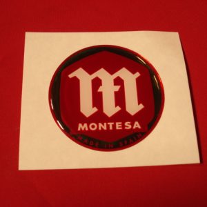 ADHESIVO MONTESA ROJO EN RESINA DE 47MM DIAMETRO