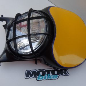 CARETA MONTESA ENDURO H6 NEGRA, CON FARO Y ADHESIVO AMARILLO