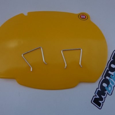 PORTA NUMEROS MONTESA CAPPRA AMARILLO CON ADHESIVO Y CLIPS