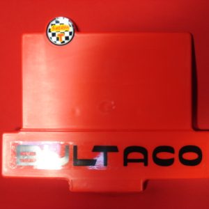 PORTA NÚMEROS BULTACO ROJO CON DOS ADHESIVOS