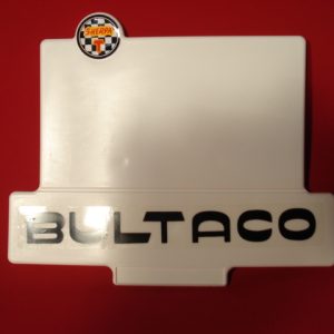 PORTA NUMEROS BULTACO BLANCO CON DOS ADHESIVOS