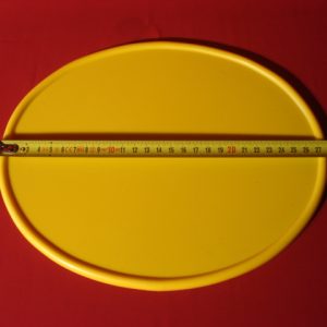 PORTA NUMEROS OVALADO PLASTICO AMARILLO