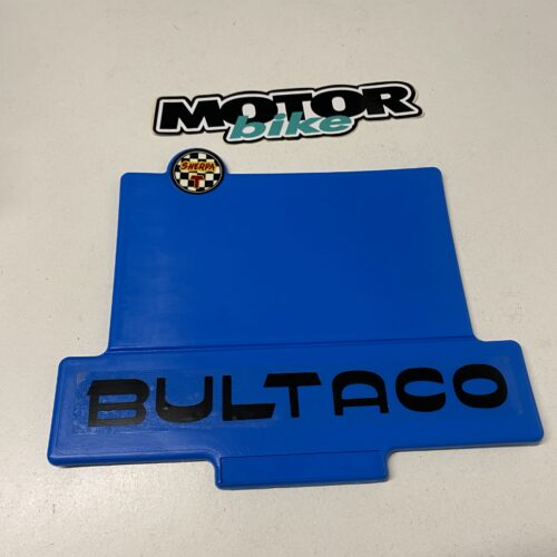 PORTA NÚMEROS BULTACO AZUL CON DOS ADHESIVOS